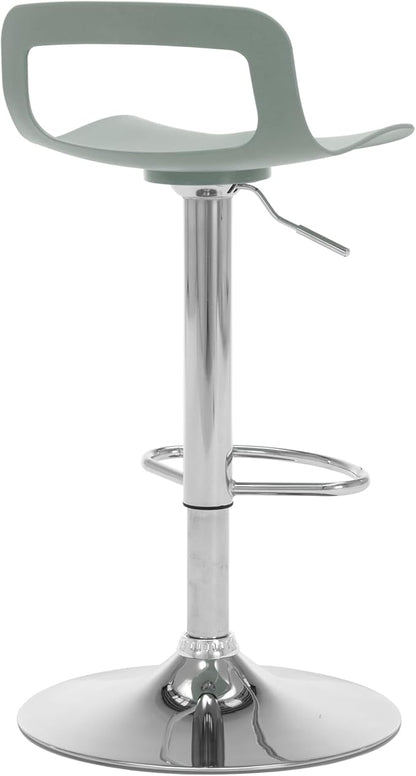 NOBPEINT Contemporary Chrome Air Lift Adjustable Swivel Bar Stool (6 Pieces, Mint Green)