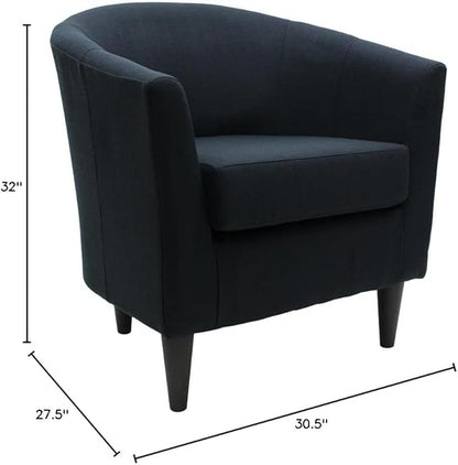 Pemberly Row 17.5" Traditional Fabric Club Chair in Dark Blue