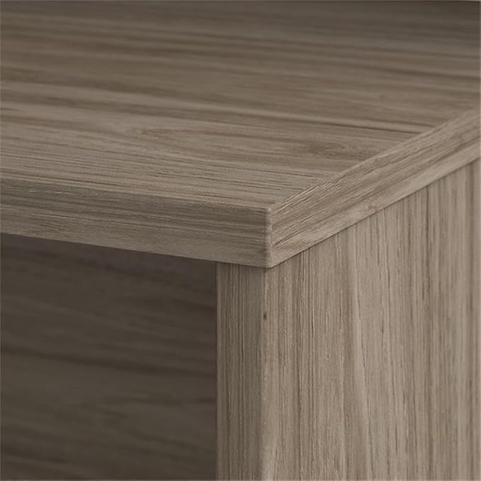 Pemberly Row 72W L Shaped Desk with Drawers in Modern Hickory - Engineered Wood