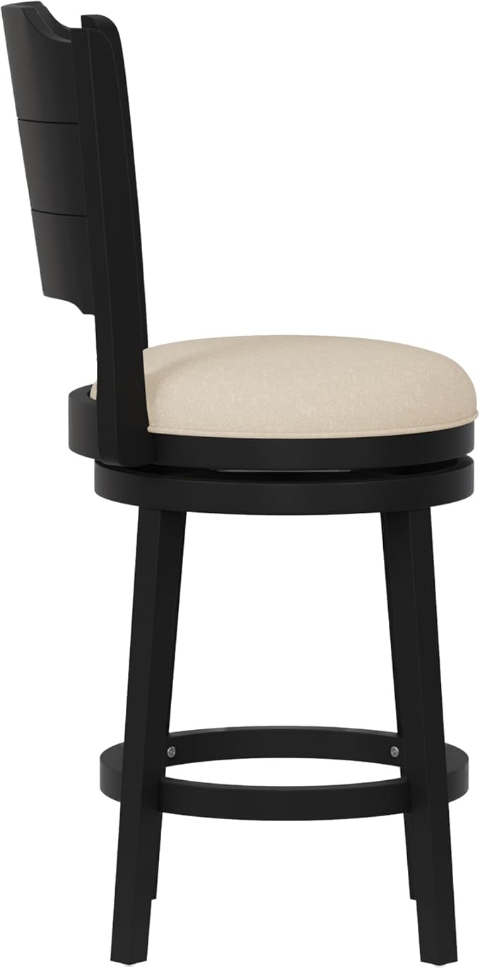 Hillsdale Clarion Wood Counter Height Swivel Stool, Black