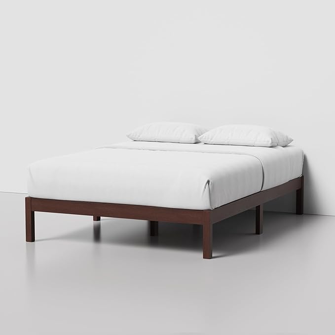 LIFEMENT Classic Wood Platform Bed Frame, Essential, Noise Free, Under Bed Storage, No Box Spring Needed, Easy Assembly (Walnut, Full)