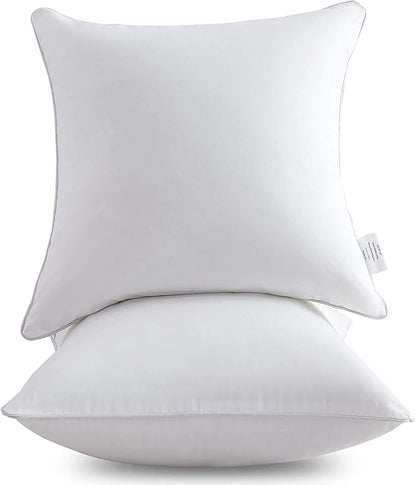 Leeden 16 x 16 Pillow Inserts (Set of 2) -Throw Pillow Inserts with 100% Cotton Cover - 16 Inch Square Decorative Pillows for Sofa, Couch, Bed and Home Decor