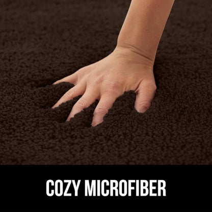 GORILLA GRIP Bathroom Rugs, Ultra Soft Absorbent Mat, Thick Plush Bath Rug, Machine Washable, Microfiber Quick Dry, Mats for Shower, Bathtub and Floor, Home Decor Accessories, 24x17, Brown