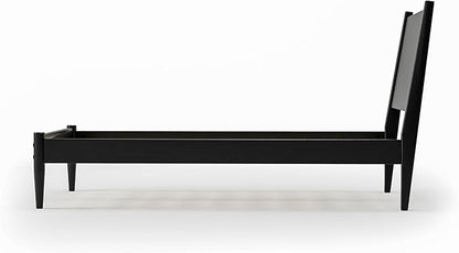 Camaflexi Mid-Century Panel Bed - Twin Size - Black Finish