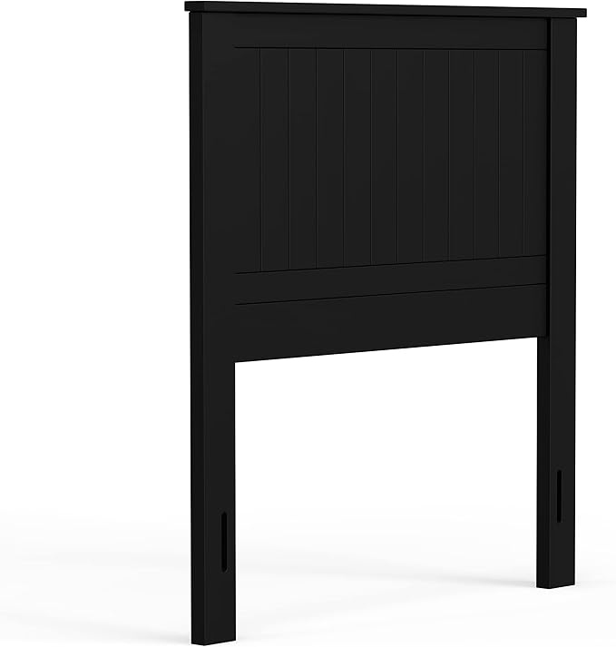 Glenwillow Home Wainscott Wood Panel Headboard in Black - Twin Size