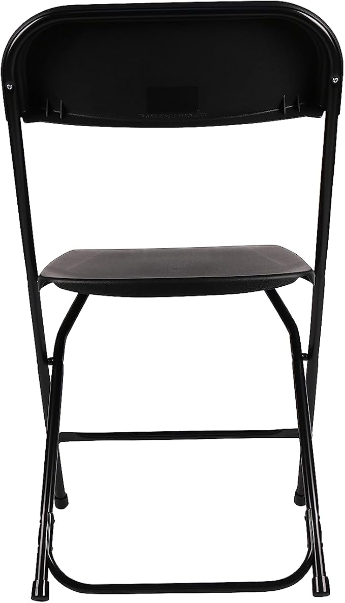 BTEXPERT Set of 20,Black Plastic Folding Chair Steel Frame Commercial High Capacity Event Chair Lightweight Set for Office Wedding Party Picnic Kitchen Dining Church School