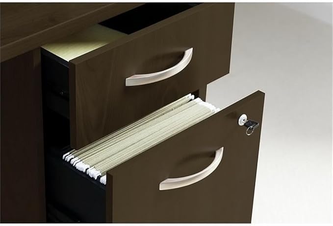 Bush Business Furniture Series C 72W L Shaped Desk with 48W Return and Mobile File Cabinet in Mocha Cherry