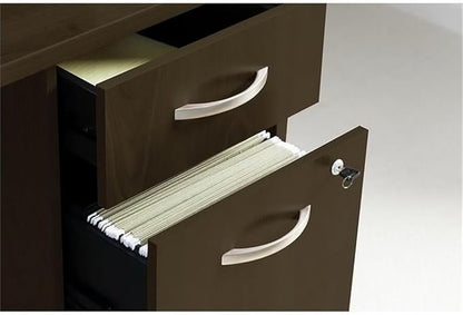 Bush Business Furniture Series C 72W L Shaped Desk with 48W Return and Mobile File Cabinet in Mocha Cherry