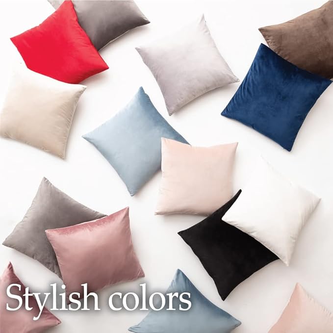 lalaLOOM Velvet Throw Pillow Covers, Set of 2, 18x18 Decorative Square Pillows Home Decor, Soft Accent Cases, Silky Machine Washable Pillowcases for Sofa, Couch, Bedroom, Living Room, Dusty Rose
