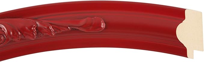 OVALCREST Oval Beveled Wall Mirror for Home Decor - Florence Style - Holiday Red - 40" x 28"