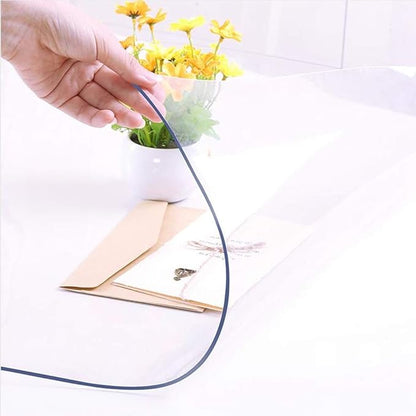 NECAUX Custom 24 x 63 Inch Clear Table Cover Protector, 1.5mm Thick PVC, Non-Slip, Heat Resistant