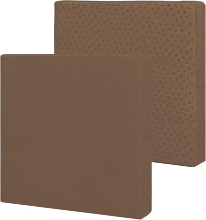 Easy-Going Waterproof Patio Cushion Covers ONLY Cover 22x22x4 inch 2 Pack Replacement Non-Slip Outdoor Seat Cushion Slipcover with Zipper. Brown