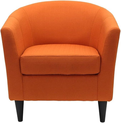 Pemberly Row 17.5" Traditional Fabric Club Chair in Orange Finish