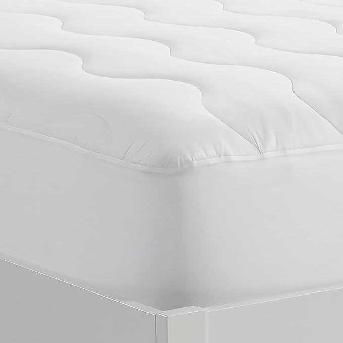 Serta Air Dry Extra Comfort Performance Fabric Quilted Mattress Pad, Cooling and Breathable Mattress Cover, Moisture Wicking Protection with 15" Deep Pocket, California King, White