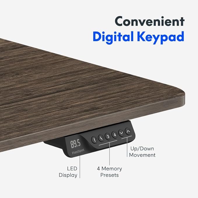FLEXISPOT 71x32 Inch Large Dual Motor Electric Standing Desk, Black Walnut - 198 lbs Heavy-Duty Capacity, Ideal for Home Office, Creative Studio, or Multi-Monitor Setup