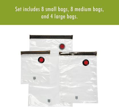 ZWILLING Fresh & Save 20-Piece Vacuum Sealer Bags, Sous Vide Bags - Assorted Sizes