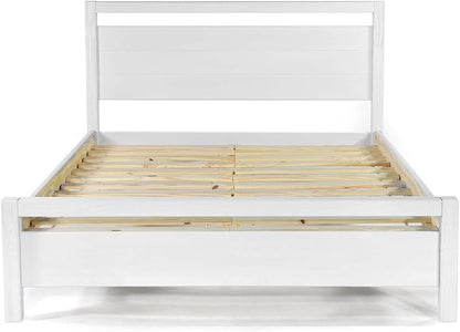 Grain Wood Furniture Loft King Size Solid Wood Bed with a Brushed White Finish