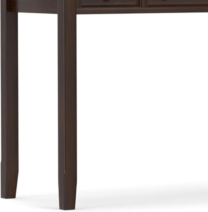 SIMPLIHOME Amherst Desk - 54-Inch Wide Solid Wood Writing Desk in Russet Brown, Transitional Home Office Computer Table for Workspace or Study with 2 Drawers and Flip-Down Keyboard Tray