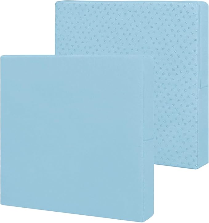 Easy-Going Waterproof Patio Cushion Covers ONLY Cover 22x20x4 inch 2 Pack Replacement Non-Slip Outdoor Seat Cushion Slipcover with Zipper. Light Blue