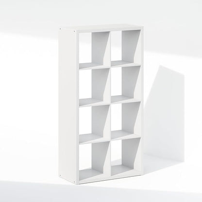 Furinno Cubic Closet Organizers and Storage, 8-Cube Closet Organizer, Open Shelf Closet Storage, Extra Thick Frame for Wardrobe, Bedroom, Living Room, White