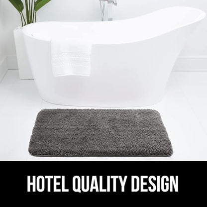 GORILLA GRIP Bathroom Rugs, 36x24, Ultra Soft Absorbent Mat, Thick Plush Bath Rug, Machine Washable, Microfiber Quick Dry, Mats for Shower, Bathtub and Floor, Home Decor Accessories, Gray
