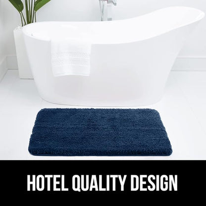 GORILLA GRIP Bathroom Rugs, 30x20, Ultra Soft Absorbent Mat, Thick Plush Bath Rug, Machine Washable, Microfiber Quick Dry, Mats for Shower, Bathtub and Floor, Home Decor Accessories, Navy Blue