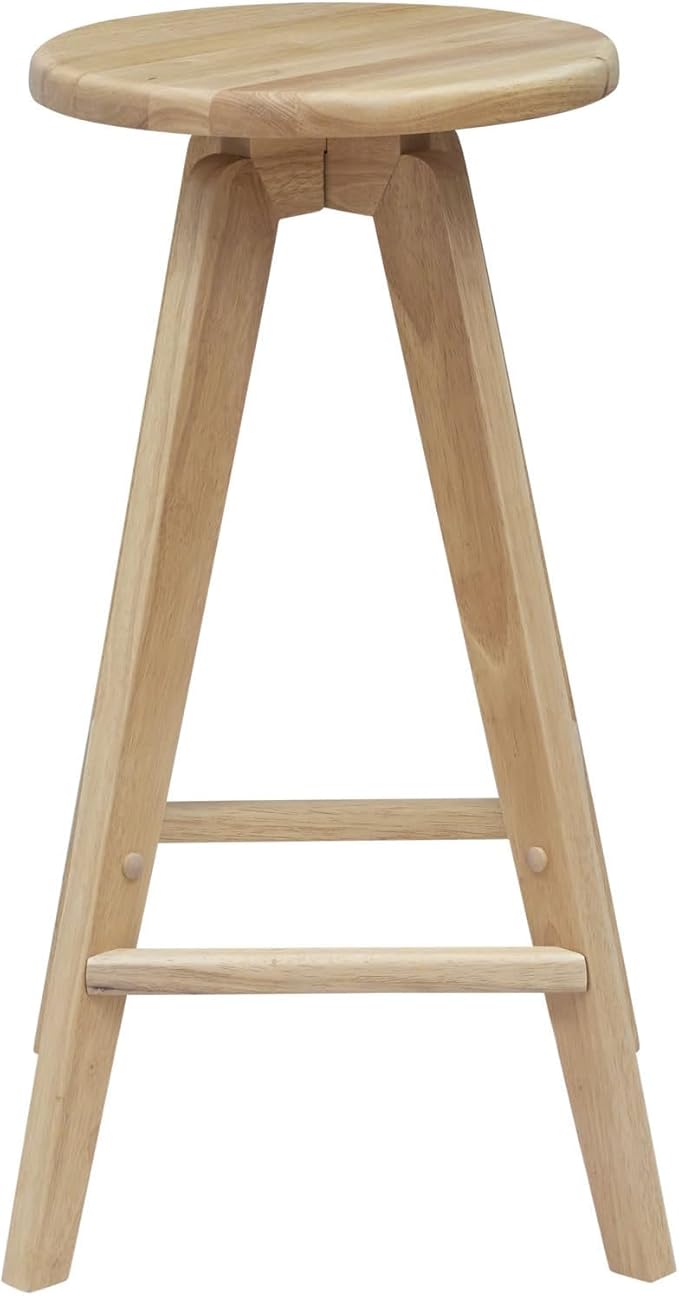 JONATHAN Y CSL2001A Ceren 25.5" MidCentury Industrial Round Solid Wood Backless Counter Stool for Home, Kitchen, Dining Room, Workspaces, Cafes and Resturants, Natural