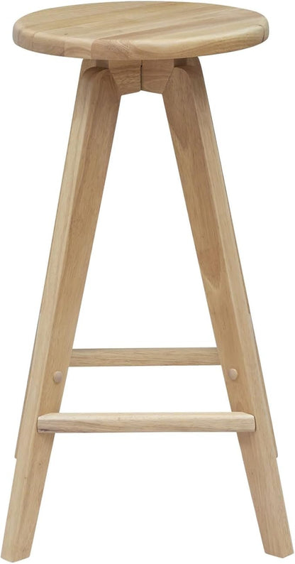 JONATHAN Y CSL2001A Ceren 25.5" MidCentury Industrial Round Solid Wood Backless Counter Stool for Home, Kitchen, Dining Room, Workspaces, Cafes and Resturants, Natural