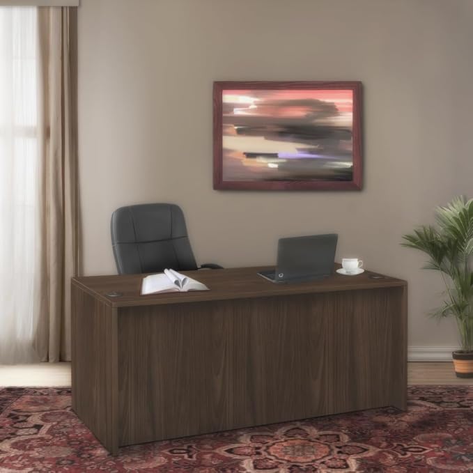 Regency Legacy 71 x 35 in. Office Desk with Double Full Pedestal- Neo Walnut