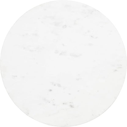 Kate and Laurel Tira Round Side Table, 14 x 14 x 24, White and Bronze, Decorative Pedestal Style End Table for Use as a Bedroom Nightstand or Living Room Accent