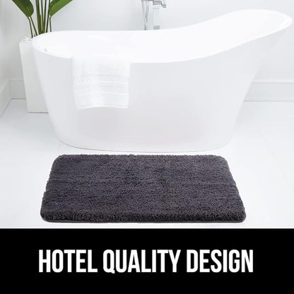 GORILLA GRIP Bathroom Rugs, 36x24, Ultra Soft Absorbent Mat, Thick Plush Bath Rug, Machine Washable, Microfiber Quick Dry, Mats for Shower, Bathtub and Floor, Home Decor Accessories, Charcoal