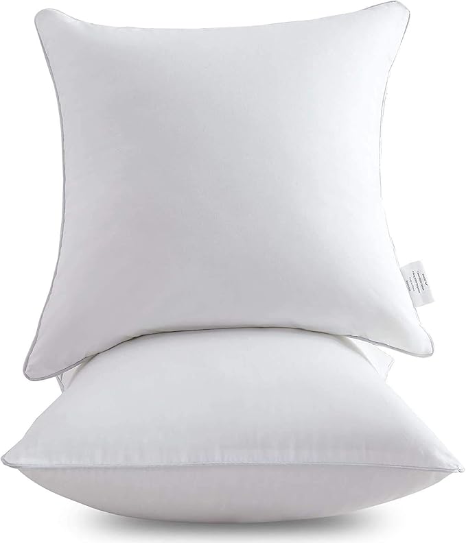 Leeden 26 x 26 Throw Pillow Inserts (Set of 2) with 100% Cotton Cover - 26 Inch Square Decorative Sofa Pillows for Sofa, Couch, Bed and Home Decor