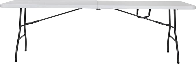 COSCO 8 ft. Fold-in-Half Banquet Table w/Handle, White