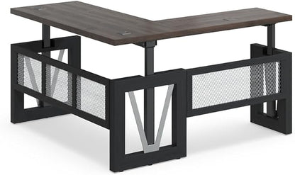 nbf signature series District Reversible L Shaped Desk with Height Adjustable Electric Standing Desk Ergonomic Office Desk Corner Desk Perfect for PC Setup