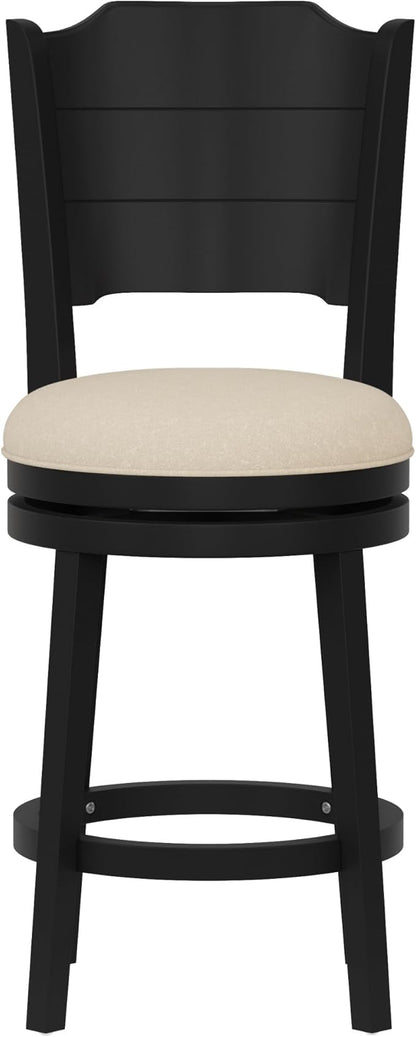 Hillsdale Clarion Wood Counter Height Swivel Stool, Black