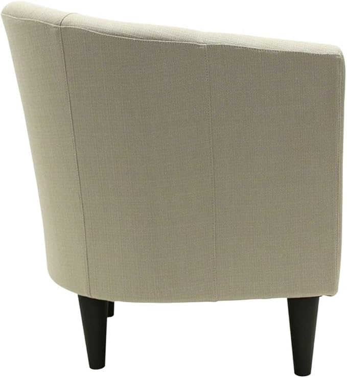 Pemberly Row 17.5" Traditional Fabric Club Chair in Beige Finish