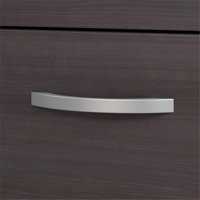 Pemberly Row 72W L Shaped Desk with Drawers in Storm Gray - Engineered Wood