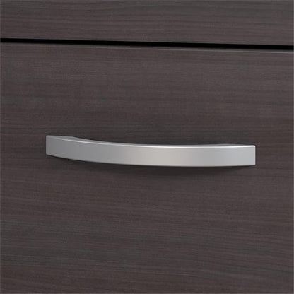 Pemberly Row 72W L Shaped Desk with Drawers in Storm Gray - Engineered Wood