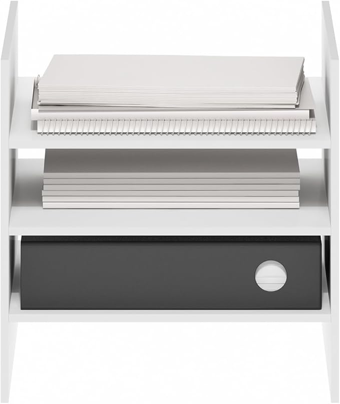 Furinno Cubicle Cube Insert, 3-Shelf Cube Organizer, Fits into Extra Thick Cubes, for Organizers and Storage, White (Does not fit IKEA Kallax Shelving)