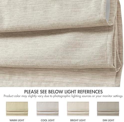 Madison Park Cordless Roman Shades Faux Silk Shade with Sheen 1-Panel Privacy, Room Darkening, Energy Efficient, Thermal Insulated Window Blind for Bedroom, Living Room Décor, 33"W x 64"H Como, Ivory