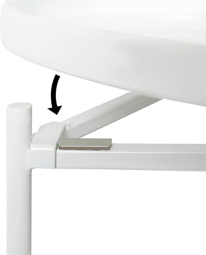 Kate and Laurel Ulani Modern Nesting Side Table, Set of 2, White, Sophisticated Glam End Tables for Storage and Display