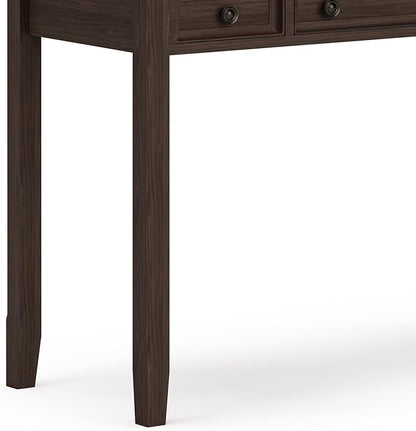 SIMPLIHOME Amherst SOLID WOOD Transitional 54 Inch Wide Desk in Farmhouse Brown, For the Office Desk, Writing Table, Workstation and Study Table