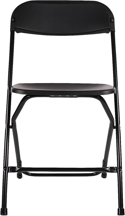 BTEXPERT Set of 20,Black Plastic Folding Chair Steel Frame Commercial High Capacity Event Chair Lightweight Set for Office Wedding Party Picnic Kitchen Dining Church School
