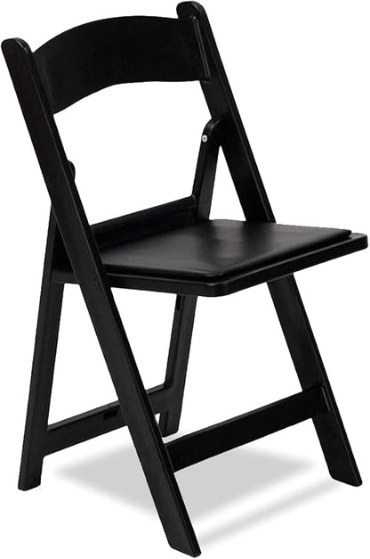 EventStable Titan PRO Resin Folding Chair - Black Indoor/Outdoor Lightweight Foldable Chair - Vinyl Padded Folding Chair for Weddings Parties Events - 100 Pack