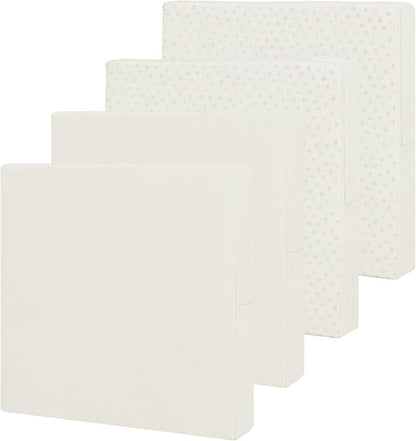 Easy-Going Waterproof Patio Cushion Covers 24x24x4 inch 4 Pack Replacement Non-Slip Outdoor Seat Cushion Slipcover with Zipper. Cream