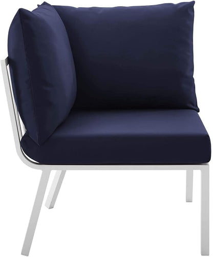 Modway Riverside Outdoor Furniture, 2-Piece Set, White Navy