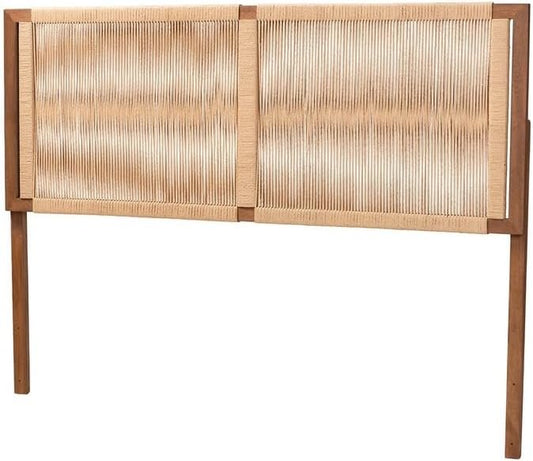 Bayur Wood Headboard 62" - Bohemian Bedroom Decor - Walnut Brown Finish