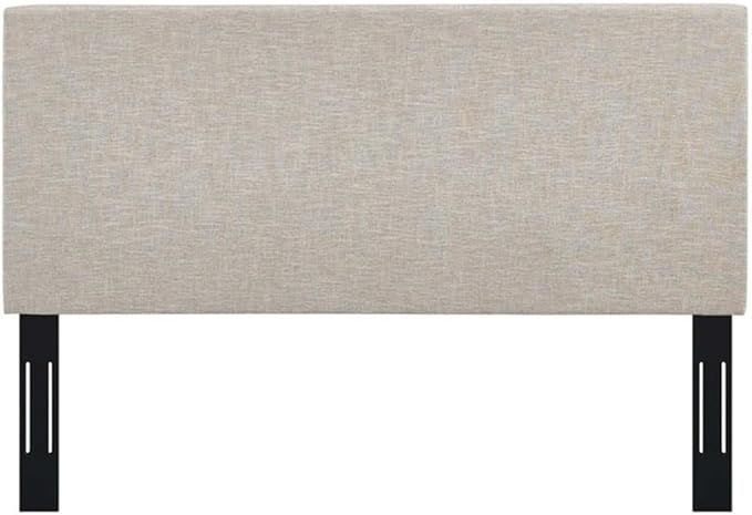 MAKLAINE Full/Queen Upholstered Linen Fabric Headboard in Beige