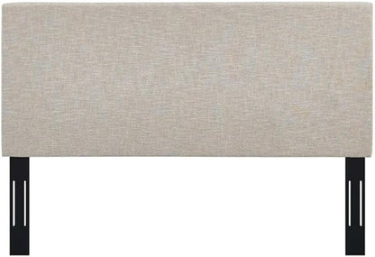 MAKLAINE Full/Queen Upholstered Linen Fabric Headboard in Beige