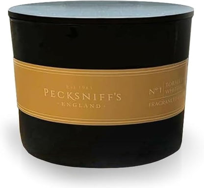 Pecksniffs Black Tobacco & White Wood Scented Candle | 3 Wicks, 283g/9.9oz